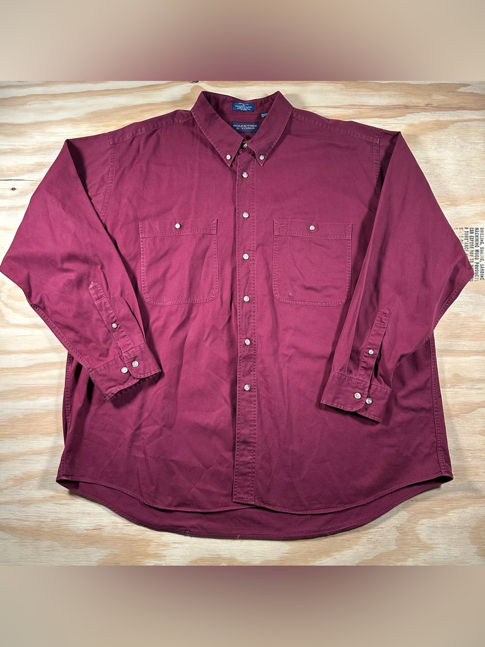 Roundtree & Yorke Men's Button-Down Shirt - Wine